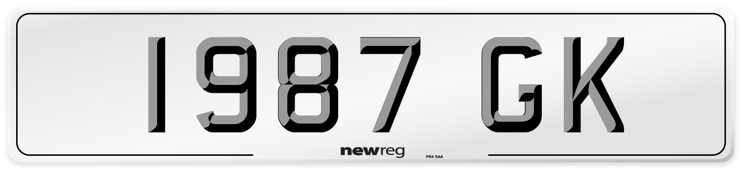 1987 GK Number Plate from New Reg